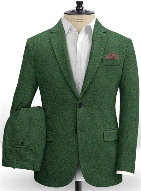 Harris Tweed Wide Herringbone Royal Green Suit Studiosuits Made To