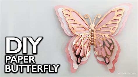 Diy Paper Butterfly Wall Art How To Make A Paper Butterfly 3d Paper