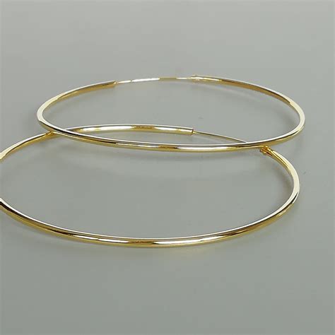 Large Gold Hoop Earrings 60 Mm Dramatic Gold Plated Hoops Etsy