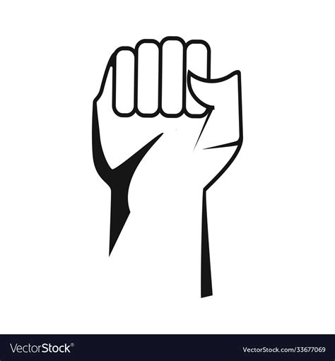 Raised Fist Symbol Victory Strength Power Vector Image