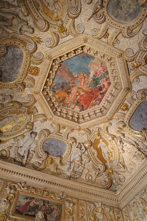 Venice Italy 15 Nov 2022 Ceiling Art Decoration In The Chambers Of