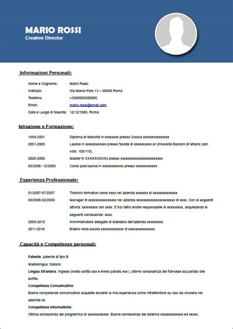 Se sei un ingegnere, un rappresentante, un economista… questo modello può essere quello che ti serve. Modello Curriculum Vitae da Compilare