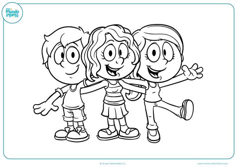 Dibujos de niños y niñas para colorear - Mundo Primaria