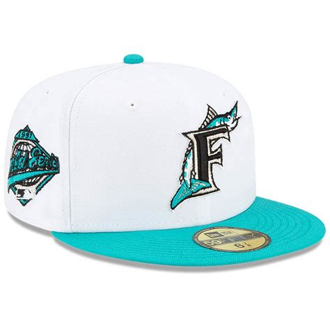 Mens Florida Marlins New Era Whiteteal Cooperstown Collection 1997 World Series Optic Two Tone