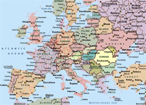 Maps Of Europe Countries Maps Of Europe Details Informations