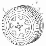 Tire Coloring Drawing Patents Tread 2039 29kb sketch template