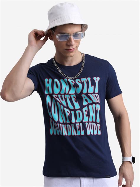 Buy Ketch Navy Blue Printed Round Neck T Shirt For Men Online At Rs279 Ketch