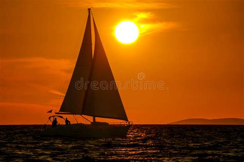 Sailboat At Sunset Stock Image Image Of Wave Morning 61422195