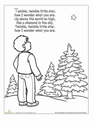 Color wonder mess free prehistoric pals dinosaur coloring pages & markers $ 9.99. Nursery Rhyme Coloring: Twinkle, Twinkle, Little Star ...