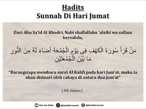 Namanya 'al kahfi' berarti 'gua', dan di dalamnya terdapat kisah para pemuda yang ditidurkan selama ratusan tahun di dalam gua. Hadits: Sunnah Di Hari Jumat, Membaca Surat Al Kahfi - YouTube