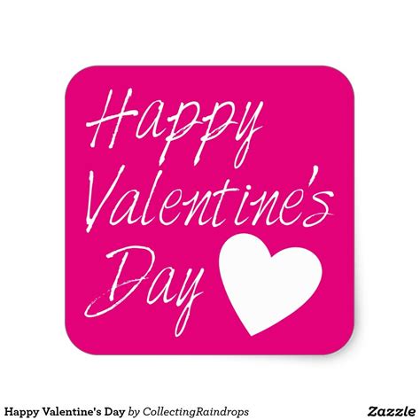 Happy Valentines Day Square Sticker Happy Valentines Day Valentines