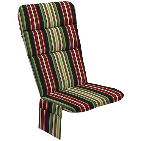 The adirondack chair is an outdoor lounge chair with wide armrests, a tall slatted back, and a seat that is higher in the front than the back. Garden Treasures Sanibel Black Stripe Standard Patio Chair ...