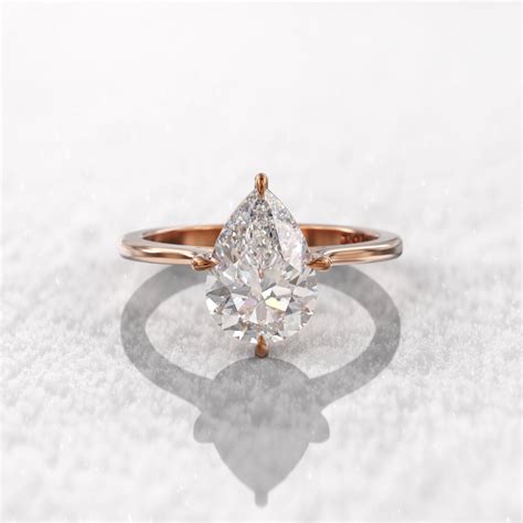 Pear Shaped Moissanite Engagement Ring Carat Solitaire Etsy