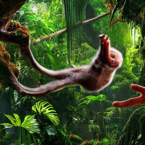 Krea A Photograph Of Momo The Flying Lemur In A Jungle Live Action