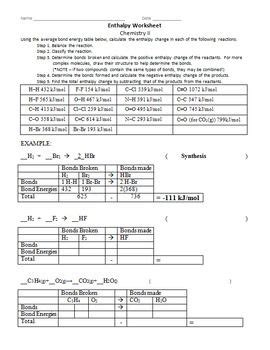 Thank you for sharing free of cost on purpose knowledge for everyone. Bond Energy Calculations Worksheet - worksheet