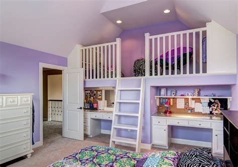 Bedroom vaulted ceiling design ideas pictures remodel and decor. Traditional Kids Bedroom with Cathedral ceiling, Loft ...