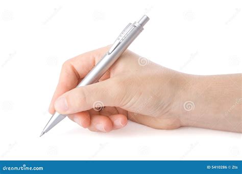 Escrita Da Mão Com Uma Pena Foto De Stock Imagem De Metal Punho 5410286