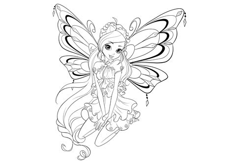 Winx Club Stella Enchantix Coloring Pages