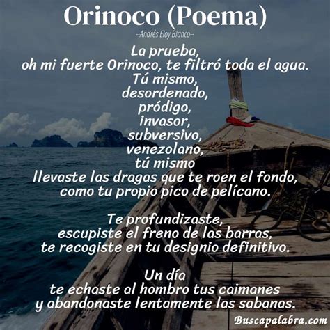 Poema Orinoco Poema De Andrés Eloy Blanco Análisis Del Poema