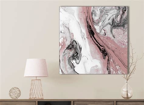 Blush Pink And Grey Living Room Canvas Wall Art