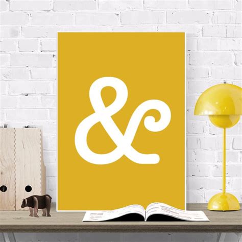 Ampersand Print Typography Poster Minimal Printable Art Mustard