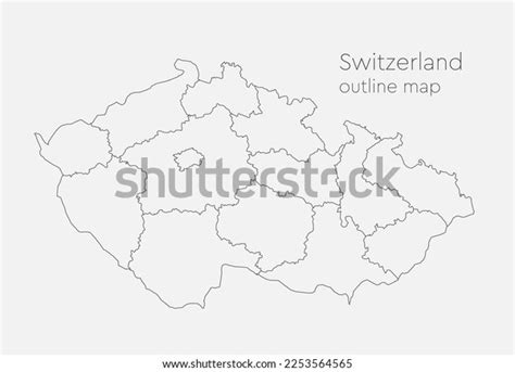 Detailed Vector Map Czech Republic Divided Stock Vector Royalty Free