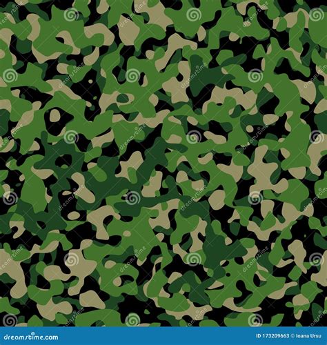 Vector Seamless Pattern Of Camouflage Army Camouflage Texture Stock