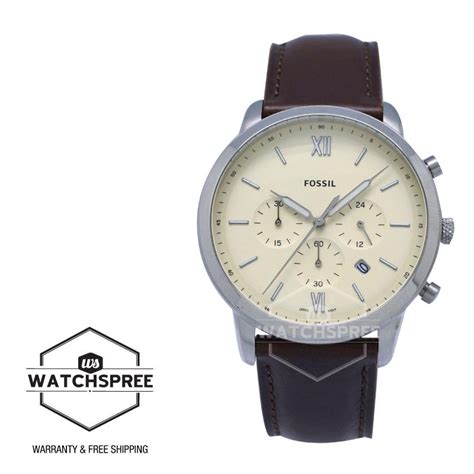 Fossil Mens Neutra Chronograph Brown Leather Watch Fs5380 Shopee