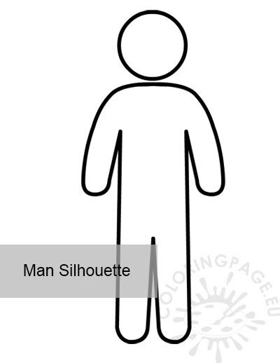 Man Silhouette Outline Coloring Page