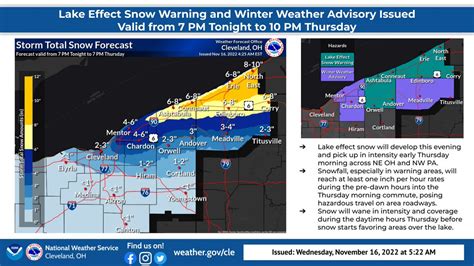 Nws Cleveland On Twitter A Lake Effect Snow Warning Has Been Issued