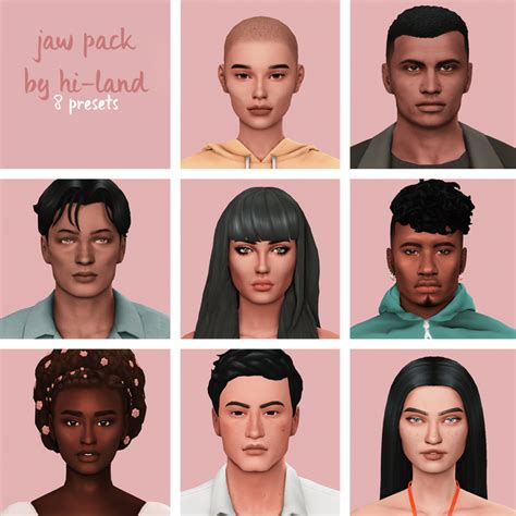 Jaw Preset Pack Hi Land On Patreon In 2021 Sims 4 The Sims 4 Skin
