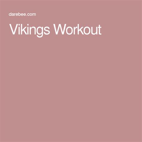 Vikings Workout Viking Workout Workout Workout For Beginners