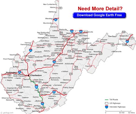West Virginia Map And West Virginia Satellite Images