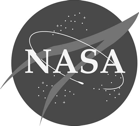 The national aeronautics and space administration (nasa) logo has three main official designs, although the one with stylized red curved text (the worm) was retired from official use from may 22, 1992, until april 3, 2020, when it was reinstated as a secondary logo. "NASA Logo Black and White" Stickers by Karen Cho | Redbubble