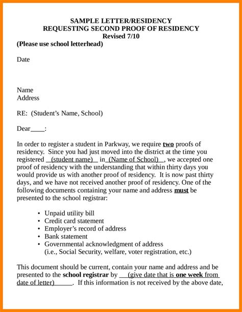 When writing a proof of residency letter, it is important to first analyze the situation. Proof Of Residency Letter Sample - Letter