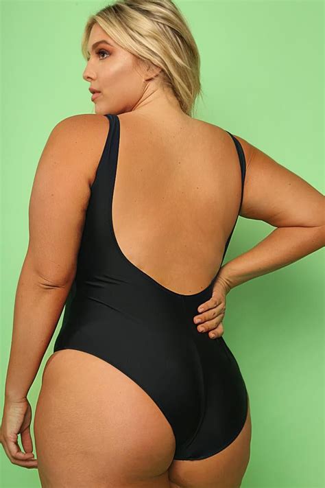 Detail View 4 Honey Plus Size Graphic One Piece Swimsuit One Piece One Piece Swimsuit Plus