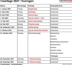 Hier finden sie kostenlose kalender mit den ferien thüringen 2020, gesetzlichen feiertagen und kalenderwochen. Feiertage Thüringen 2020, 2021 & 2022 (mit Druckvorlagen)