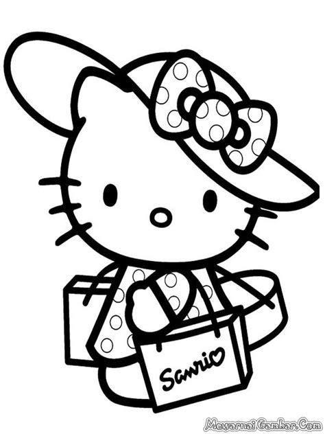 Sketsa mewarnai gambar hello kitty. Gambar Mewarnai Hello Kitty | Mewarnai Gambar