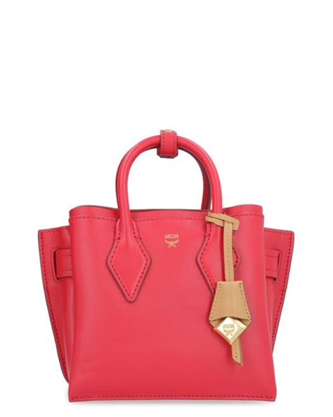 Mcm Neo Milla Mini Leather Tote In Red Lyst