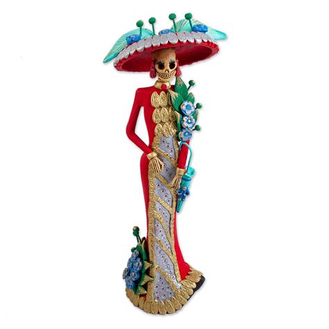 Unicef Market Hand Crafted And Painted Ceramic Catrina Sculpture La
