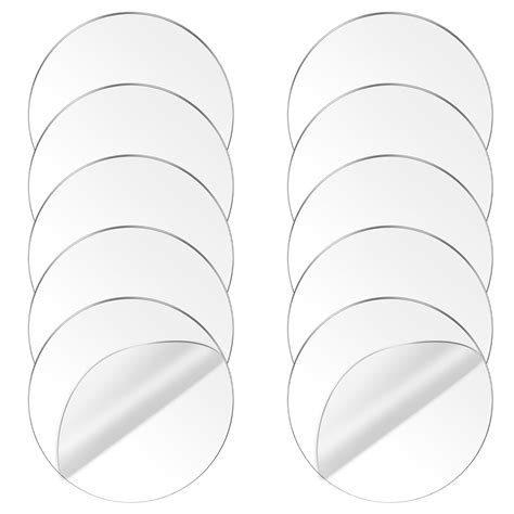 Kalione 10 Pcs 6 Inch Round Acrylic Sheets Clear Acrylic Circle Blanks