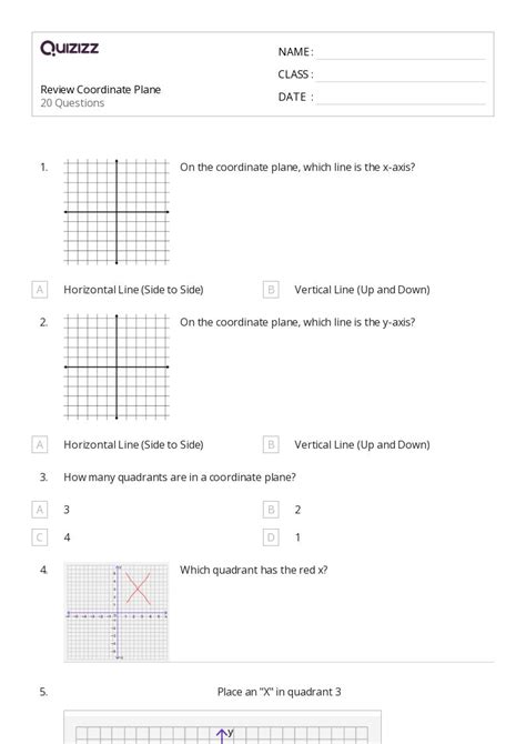 50 Coordinate Planes Worksheets For 4th Year On Quizizz Free And Printable