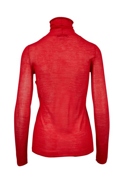 Elizabeth & James - Cole Bright Red Sheer Turtleneck