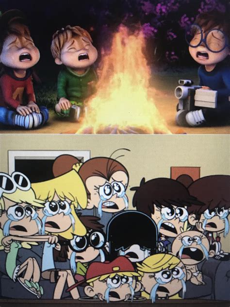The Loud Sisters Crying Over The Chipmunks By Cianablue On Deviantart