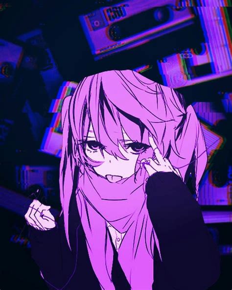 U Stupid In 2020 Purple Haired Anime Characters Anime Anime Art Dark
