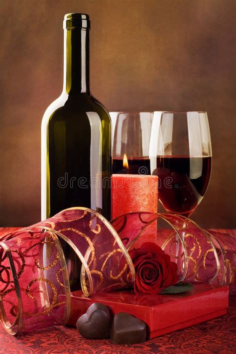 1530 Red Wine Glass Candle Rose Stock Photos Free And Royalty Free