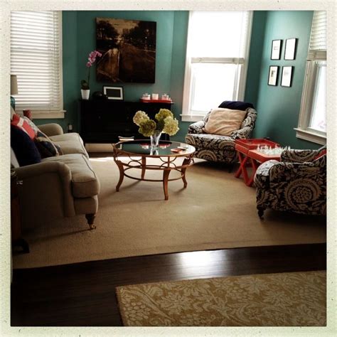 Teal Navy Coral Living Room Living Rooms Pinterest