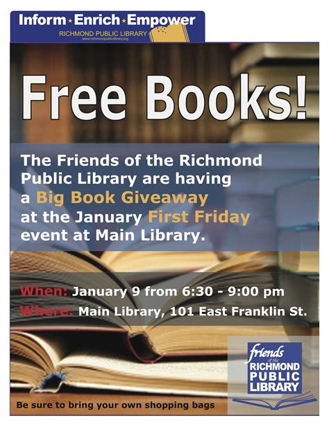 Big Book Giveaway Friends Of The Richmond Public Library Friends Of