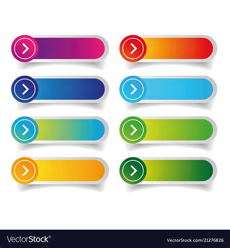 Empty Web Colorful Button Set Royalty Free Vector Image