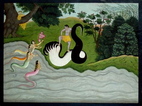 Kāliyāmardan The Serpent Kāliyās wifes beseeching Śri Kṛṣṇa to spare